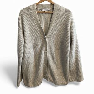 H4- LOFT Women's Large Cream Button-Up Cardigan Sweater